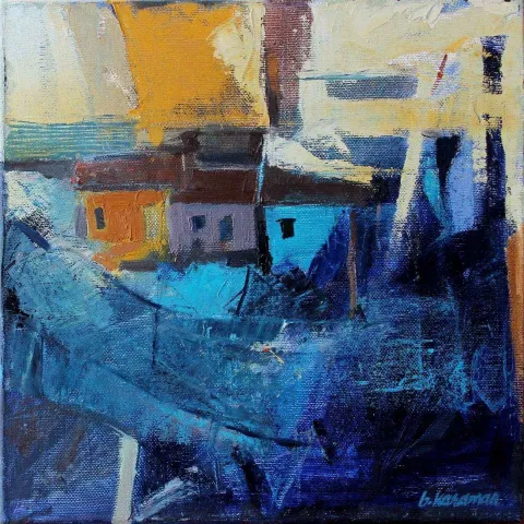 "isimsiz" eseri BAHAR KARAMAN GÜVENÇ tarafından 2017 yılında 25x25 cm ölçülerinde Tuval üzeri yağlı boya tekniği ile yapılmıştır.