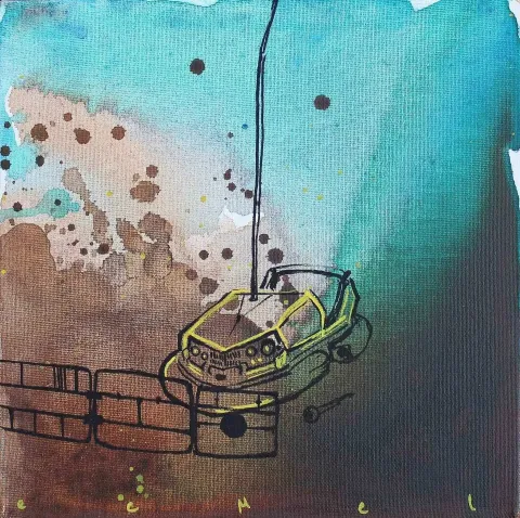 "isimsiz" eseri ECMEL SARIKAYA tarafından 2017 yılında 25x25 cm ölçülerinde Tuval üzeri yağlı boya tekniği ile yapılmıştır.