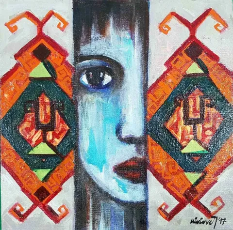 "isimsiz" eseri MÜRÜVVET DURAK tarafından 2017 yılında 25x25 cm ölçülerinde Tuval üzeri yağlı boya tekniği ile yapılmıştır.