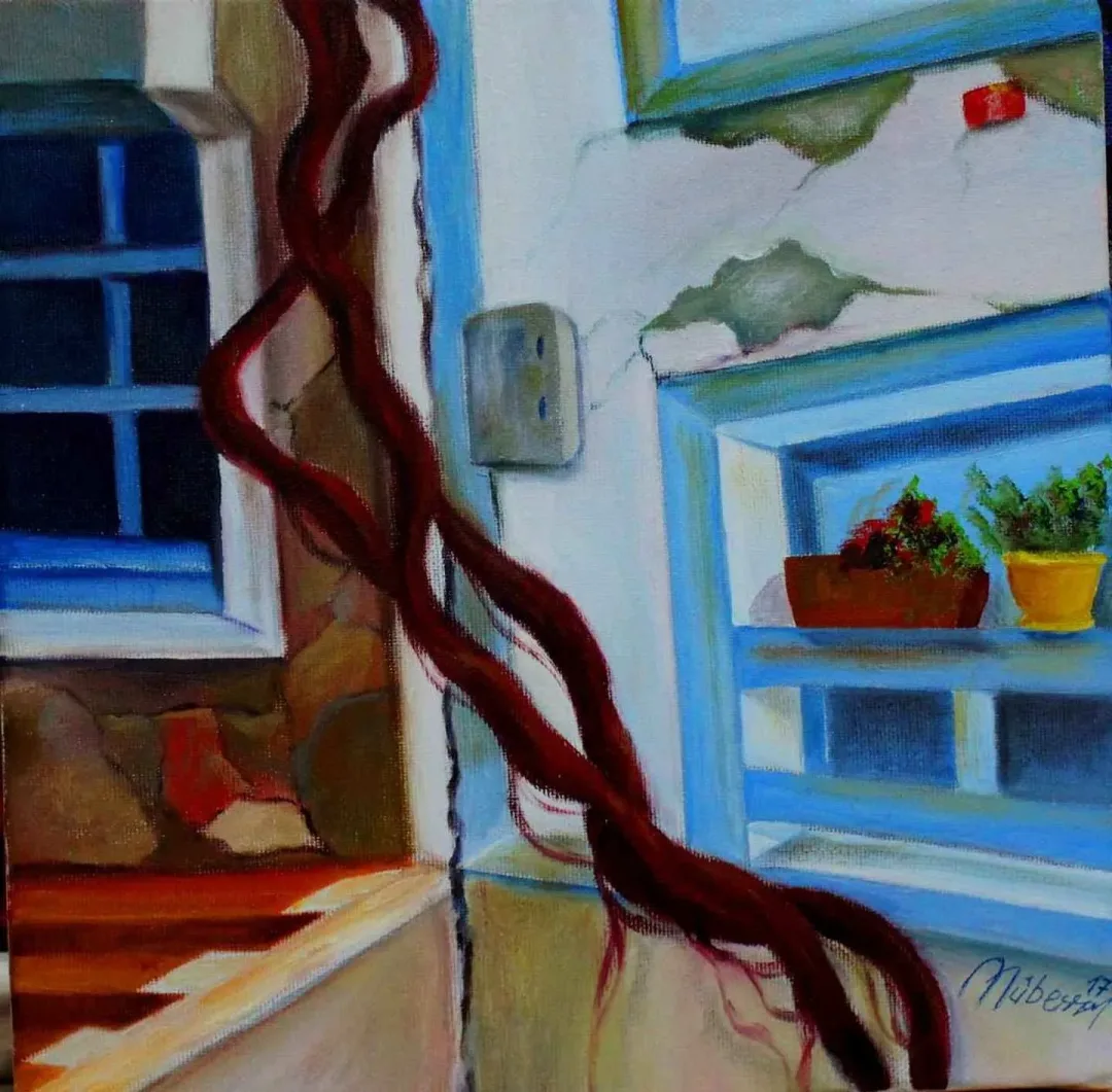 "25x25" eseri MÜBERRA BÜLBÜL tarafından 2017 yılında 25x25 cm ölçülerinde Tuval üzeri yağlı boya tekniği ile yapılmıştır.