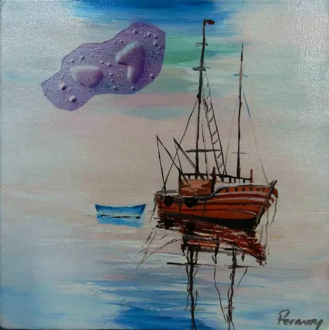 "25x25" eseri FERMAN AYDIN tarafından 2017 yılında 25x25 cm ölçülerinde Tuval üzeri akrilik boya tekniği ile yapılmıştır.