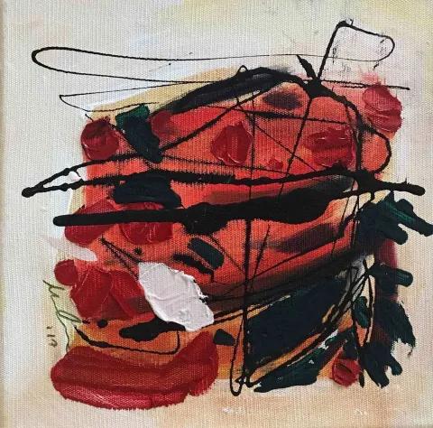"25x25" eseri MERVE GÜVEN tarafından 2017 yılında 25x25 cm ölçülerinde Tuval üzeri akrilik boya tekniği ile yapılmıştır.