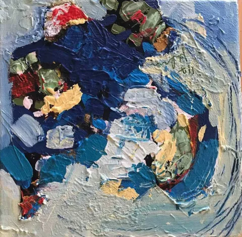 "25x25" eseri MERVE GÜVEN tarafından 2017 yılında 25x25 cm ölçülerinde Tuval üzeri akrilik boya tekniği ile yapılmıştır.