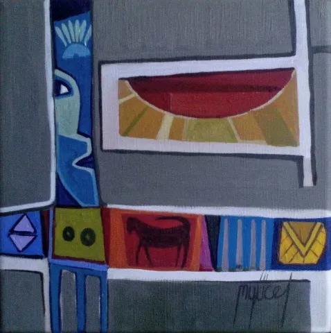 MEHMET YÜCEL — “isimsiz”, 2017 "isimsiz" eseri MEHMET YÜCEL tarafından 2017 yılında 25x25 cm ölçülerinde Tuval üzeri akrilik boya tekniği ile yapılmıştır.