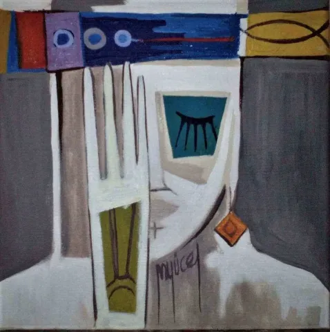 MEHMET YÜCEL — “isimsiz”, 2017 "isimsiz" eseri MEHMET YÜCEL tarafından 2017 yılında 25x25 cm ölçülerinde Tuval üzeri akrilik boya tekniği ile yapılmıştır.