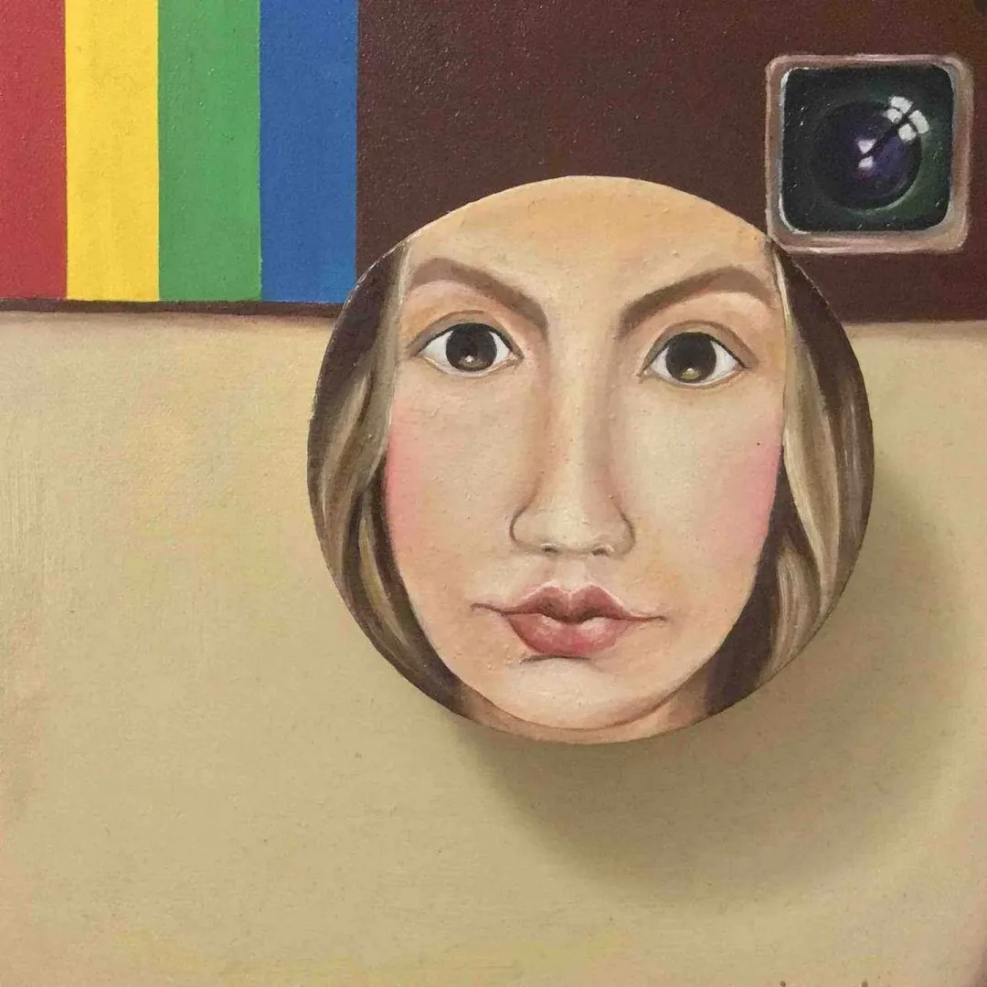 yakınlaştır "Selfie" eseri GİZEM FATMA ÇETİN tarafından 2017 yılında 25x25 cm ölçülerinde Tuval üzeri karışık teknik tekniği ile yapılmıştır.