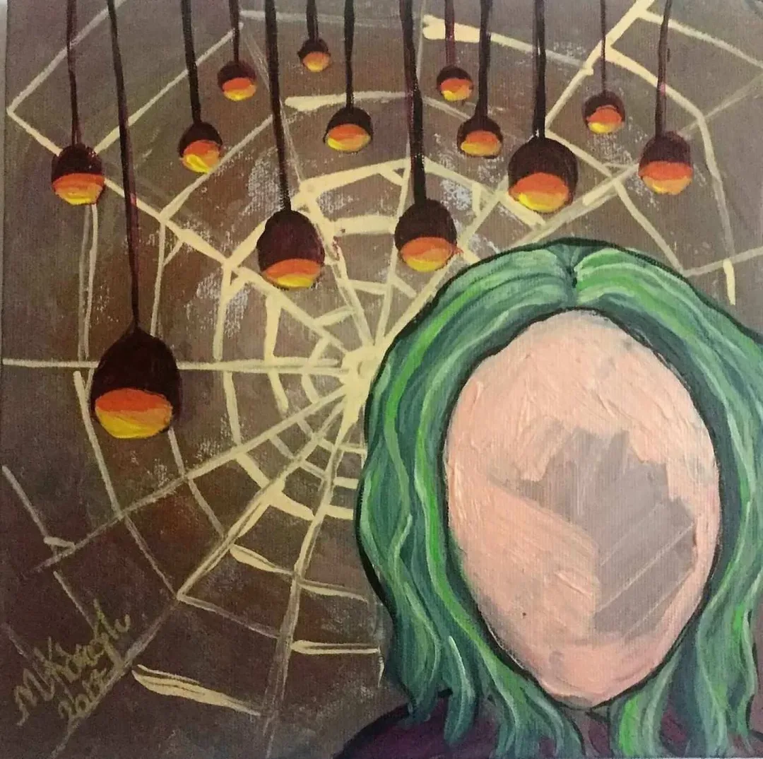 "isimsiz" eseri MELİKE KÖROĞLU tarafından 25x25 cm ölçülerinde Tuval üzeri yağlı boya tekniği ile yapılmıştır.
