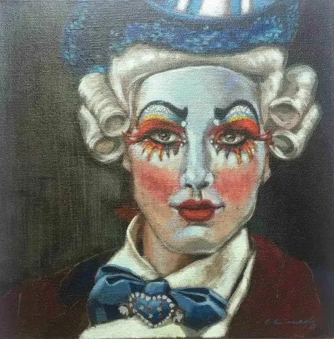 "isimsiz" eseri CENGİZHAN KONURALP tarafından 2017 yılında 25x25 cm ölçülerinde Tuval üzeri yağlı boya tekniği ile yapılmıştır.