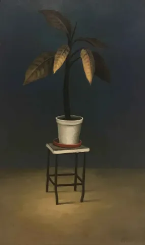 "Bitki" eseri YİĞİT ALTIPARMAKOĞULLARI tarafından 2014 yılında 85x50 cm ölçülerinde Tuval üzeri yağlı boya tekniği ile yapılmıştır.