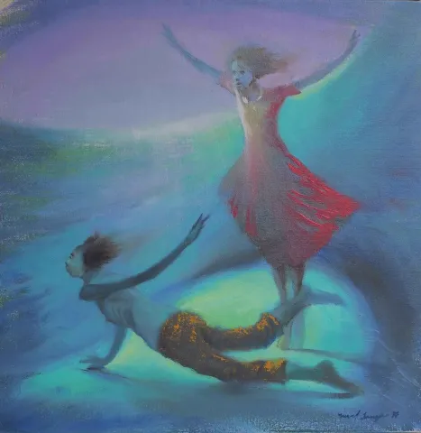 "isimsiz" eseri YUSUF ŞENGÜR tarafından 2017 yılında 40x40 cm ölçülerinde Tuval üzeri yağlı boya tekniği ile yapılmıştır.