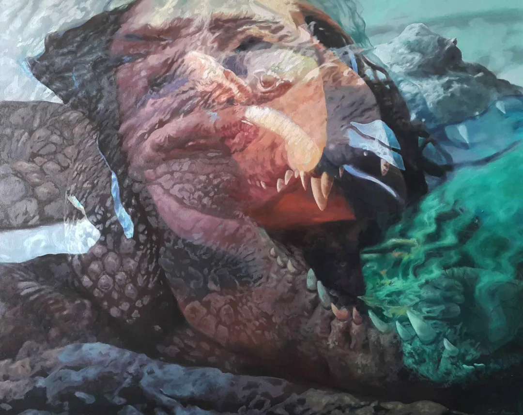 yakınlaştır "Bilinç Katmanları - Timsah" eseri ZUHAL BAYSAR tarafından 2016 yılında 90x120 cm ölçülerinde Tuval üzeri yağlı boya tekniği ile yapılmıştır.