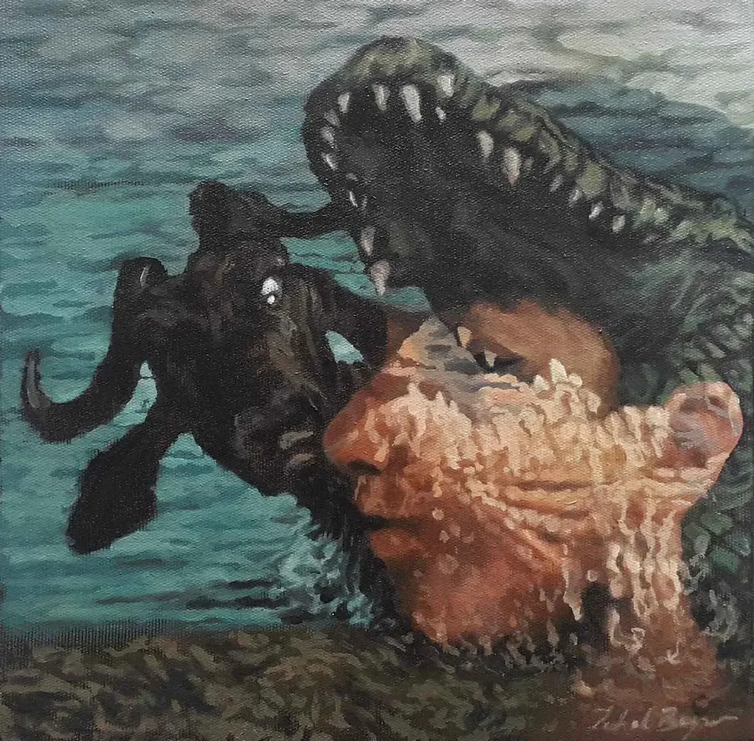 "Bilinç Katmanları" eseri ZUHAL BAYSAR tarafından 2016 yılında 25x25 cm ölçülerinde Tuval üzeri yağlı boya tekniği ile yapılmıştır.