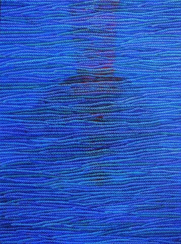 "Mavi Üzerine Notlar" eseri AHMET YEŞİL tarafından 2017 yılında 160x120 cm ölçülerinde Tuval üzeri yağlı boya tekniği ile yapılmıştır.