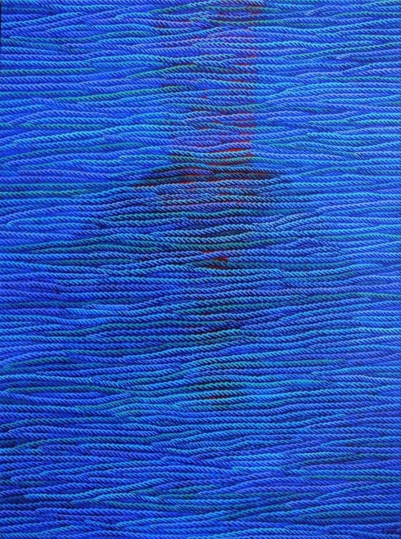 yakınlaştır "Mavi Üzerine Notlar" eseri AHMET YEŞİL tarafından 2017 yılında 160x120 cm ölçülerinde Tuval üzeri yağlı boya tekniği ile yapılmıştır.