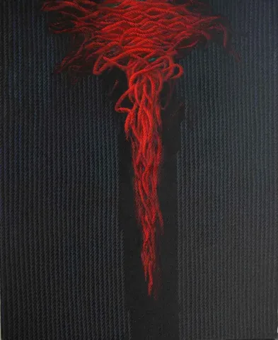 "Sesler ve izler" eseri AHMET YEŞİL tarafından 2018 yılında 150x120 cm ölçülerinde Tuval üzeri yağlı boya tekniği ile yapılmıştır.