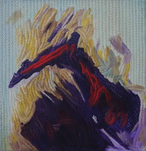 "Sesler ve izler" eseri AHMET YEŞİL tarafından 2018 yılında 60x60 cm ölçülerinde Tuval üzeri yağlı boya tekniği ile yapılmıştır.