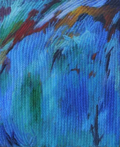 "Sesler ve İzler" eseri AHMET YEŞİL tarafından 2017 yılında 85x65 cm ölçülerinde Tuval üzeri yağlı boya tekniği ile yapılmıştır.