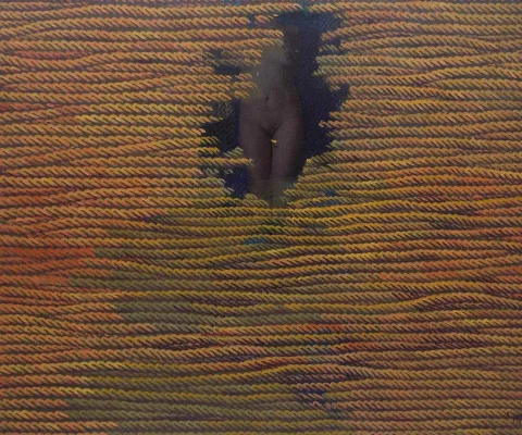 "Sesler ve İzler" eseri AHMET YEŞİL tarafından 2018 yılında 100x120 cm ölçülerinde Tuval üzeri yağlı boya tekniği ile yapılmıştır.