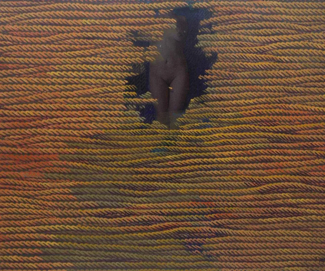yakınlaştır "Sesler ve İzler" eseri AHMET YEŞİL tarafından 2018 yılında 100x120 cm ölçülerinde Tuval üzeri yağlı boya tekniği ile yapılmıştır.