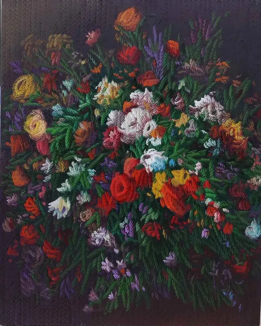 yakınlaştır "Aşkın halleri" eseri AHMET YEŞİL tarafından 100x80 cm ölçülerinde Tuval üzeri yağlı boya tekniği ile yapılmıştır.