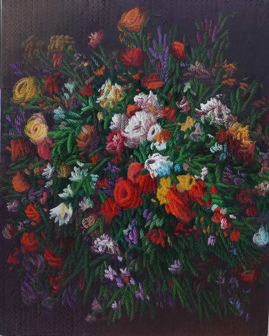 yakınlaştır "Aşkın halleri" eseri AHMET YEŞİL tarafından 100x80 cm ölçülerinde Tuval üzeri yağlı boya tekniği ile yapılmıştır.