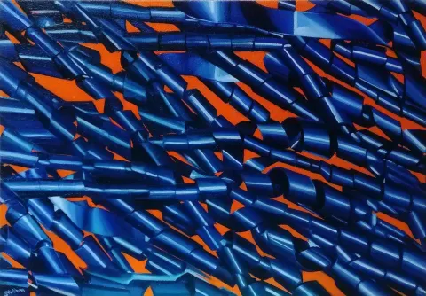 "Kutsal Alkış Serisi" eseri ALİ ÖZHAN GÜNEŞ tarafından 2016 yılında 40x60 cm ölçülerinde Tuval üzeri yağlı boya tekniği ile yapılmıştır.