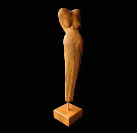 AZİMET KARAMAN — 2018 Bu eser AZİMET KARAMAN tarafından 2018 yılında 105x23x20 cm ölçülerinde Akasya Ahşap Yontma tekniği ile yapılmıştır.