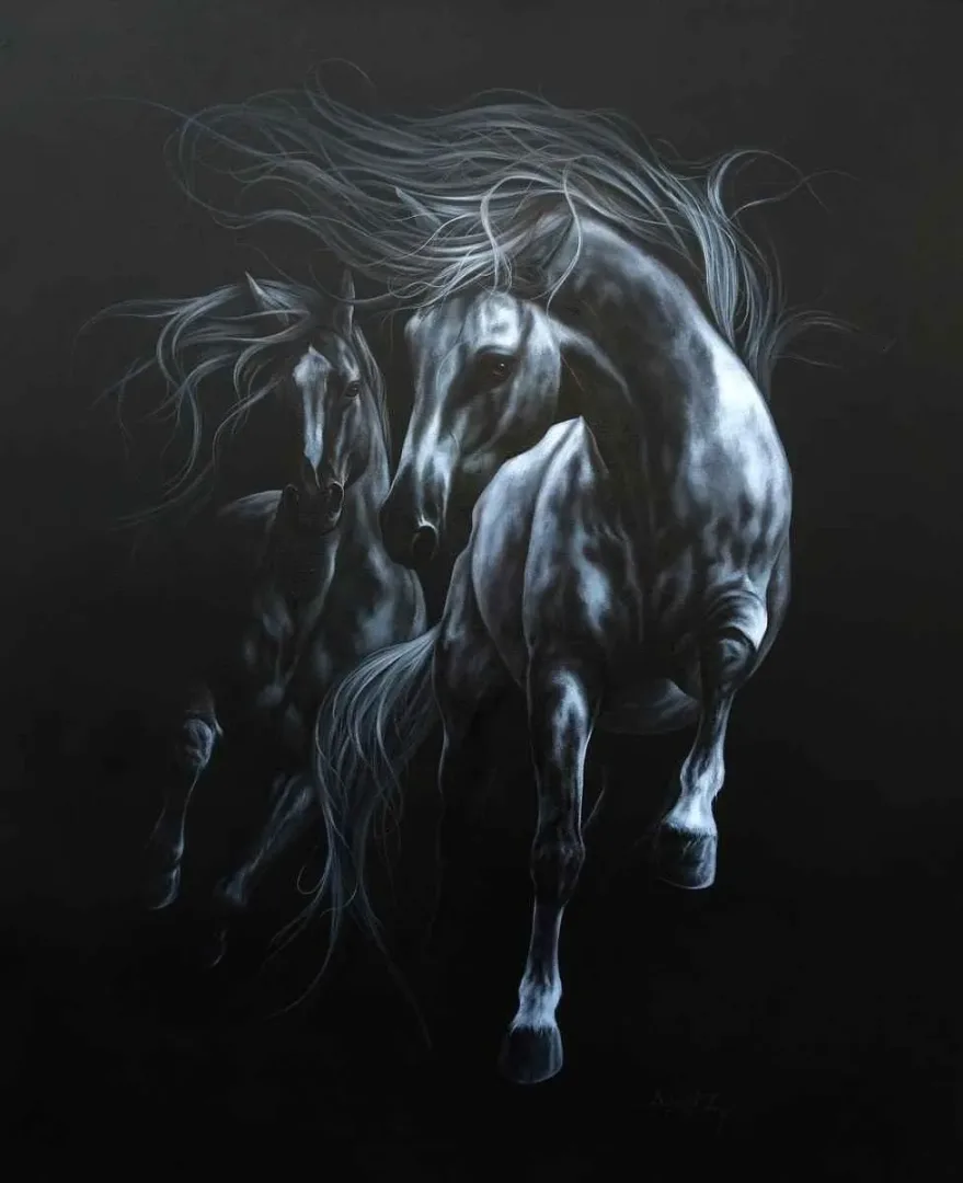yakınlaştır "Gölgeler 2" eseri BEHZAT FEYZULLAH tarafından 2018 yılında 140x115 cm ölçülerinde Tuval üzeri yağlı boya tekniği ile yapılmıştır.
