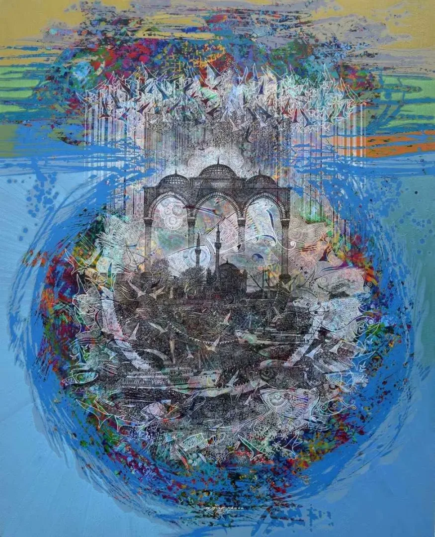ENGİN KORKMAZ — 2018 Bu eser ENGİN KORKMAZ tarafından 2018 yılında 150x120 cm ölçülerinde Tuval üzeri akrilik boya tekniği ile yapılmıştır.