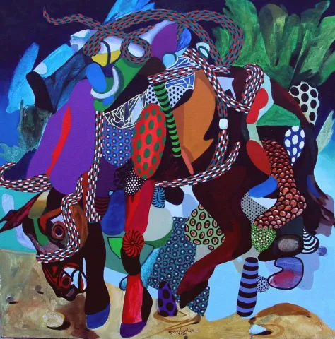 Bu eser LEVENT OYLUÇTARHAN tarafından 2018 yılında 60x60 cm ölçülerinde Tuval üzeri yağlı boya tekniği ile yapılmıştır.