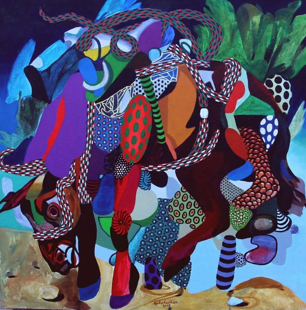 LEVENT OYLUÇTARHAN — 2018 Bu eser LEVENT OYLUÇTARHAN tarafından 2018 yılında 60x60 cm ölçülerinde Tuval üzeri yağlı boya tekniği ile yapılmıştır.
