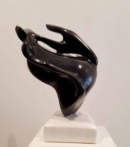 Bu eser DEMET KAYA tarafından 2018 yılında 39x28x18 cm ölçülerinde Serpantin tekniği ile yapılmıştır.