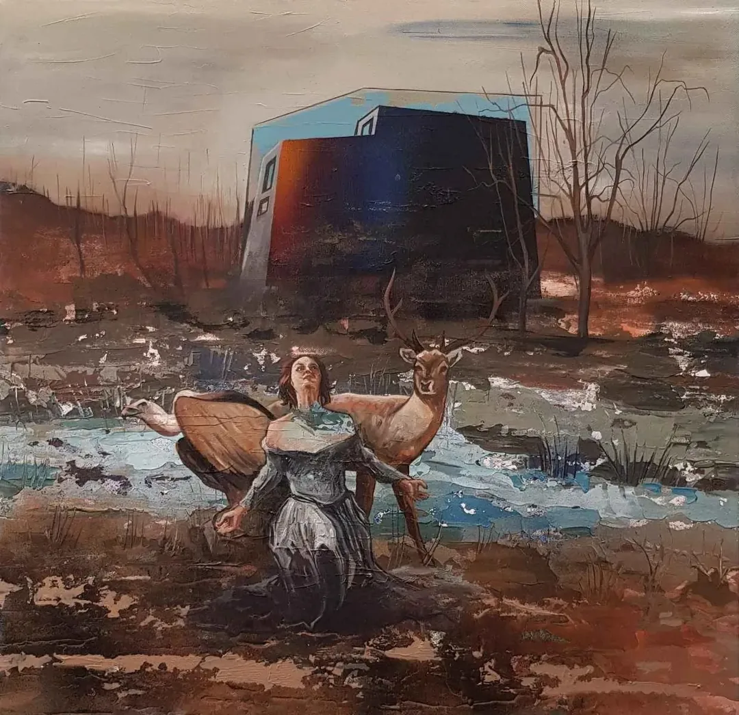 yakınlaştır "İsimsiz" eseri MAHMUT ÖZDEMİR tarafından 2018 yılında 60x60 cm ölçülerinde Tuval üzeri karışık teknik tekniği ile yapılmıştır.