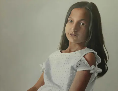 EMRAH EMİR — “Henüz Masum”, 2018 "Henüz Masum" eseri EMRAH EMİR tarafından 2018 yılında 140x180 cm ölçülerinde Tuval üzeri akrilik boya tekniği ile yapılmıştır.