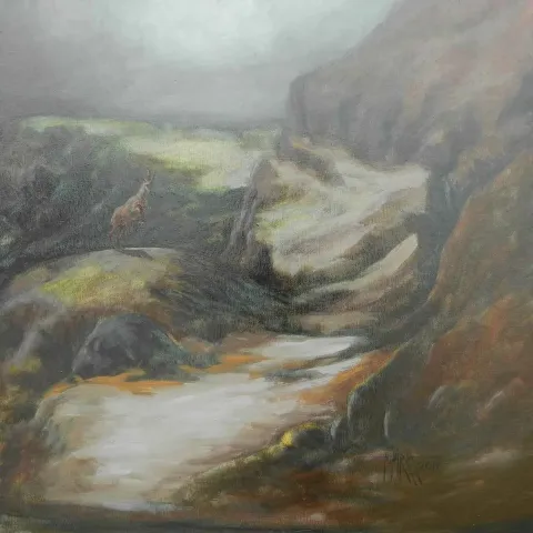 HASAN MİRZA — 2018 Bu eser HASAN MİRZA tarafından 2018 yılında 60x60 cm ölçülerinde Tuval üzeri yağlı boya tekniği ile yapılmıştır.