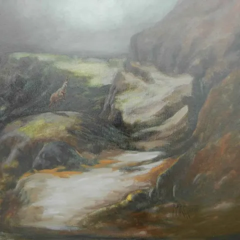 Bu eser HASAN MİRZA tarafından 2018 yılında 60x60 cm ölçülerinde Tuval üzeri yağlı boya tekniği ile yapılmıştır.