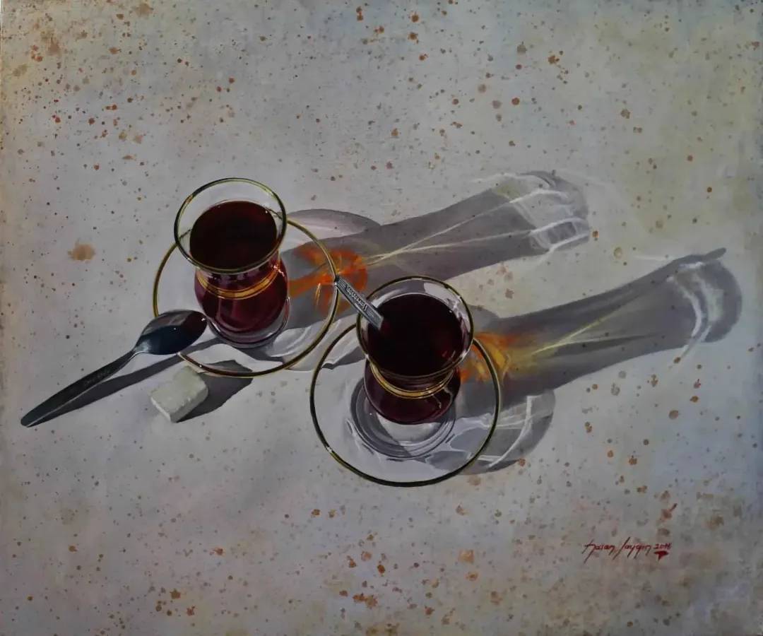 yakınlaştır "Çay Bardağı" eseri HASAN SAYGIN tarafından 2016 yılında 46x55 cm ölçülerinde Tuval üzeri yağlı boya tekniği ile yapılmıştır.