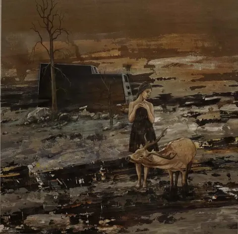 MAHMUT ÖZDEMİR — 2018 Bu eser MAHMUT ÖZDEMİR tarafından 2018 yılında 60x60 cm ölçülerinde Tuval üzeri karışık teknik tekniği ile yapılmıştır.