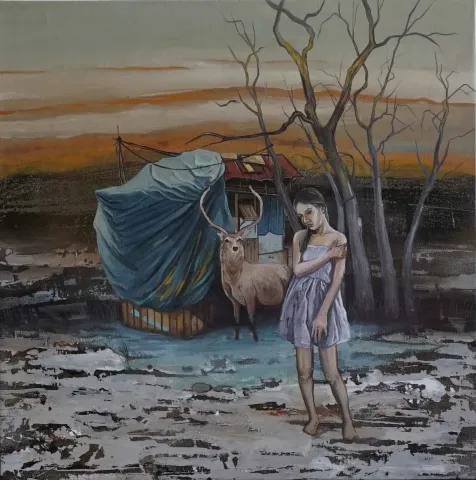 Bu eser MAHMUT ÖZDEMİR tarafından 2018 yılında 60x60 cm ölçülerinde Tuval üzeri karışık teknik tekniği ile yapılmıştır.