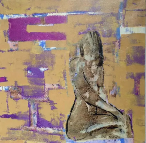 Bu eser VEDAT ÖRS tarafından 2018 yılında 60x60 cm ölçülerinde Tuval üzeri karışık teknik tekniği ile yapılmıştır.