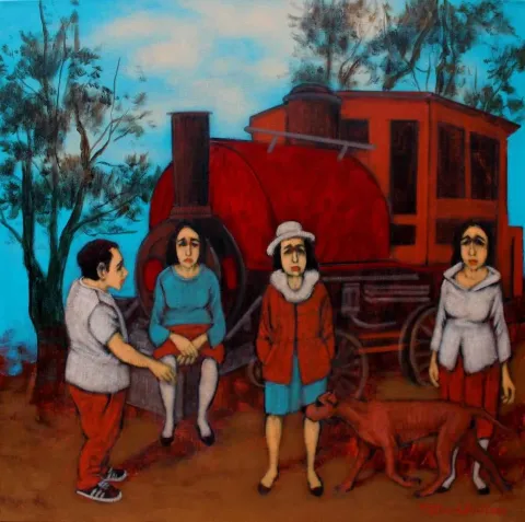 Bu eser ORHAN UMUT tarafından 2018 yılında 60x60 cm ölçülerinde Tuval üzeri akrilik boya tekniği ile yapılmıştır.