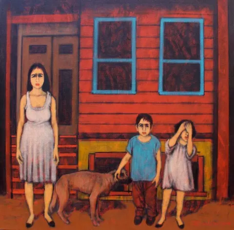 Bu eser ORHAN UMUT tarafından 2018 yılında 60x60 cm ölçülerinde Tuval üzeri akrilik boya tekniği ile yapılmıştır.