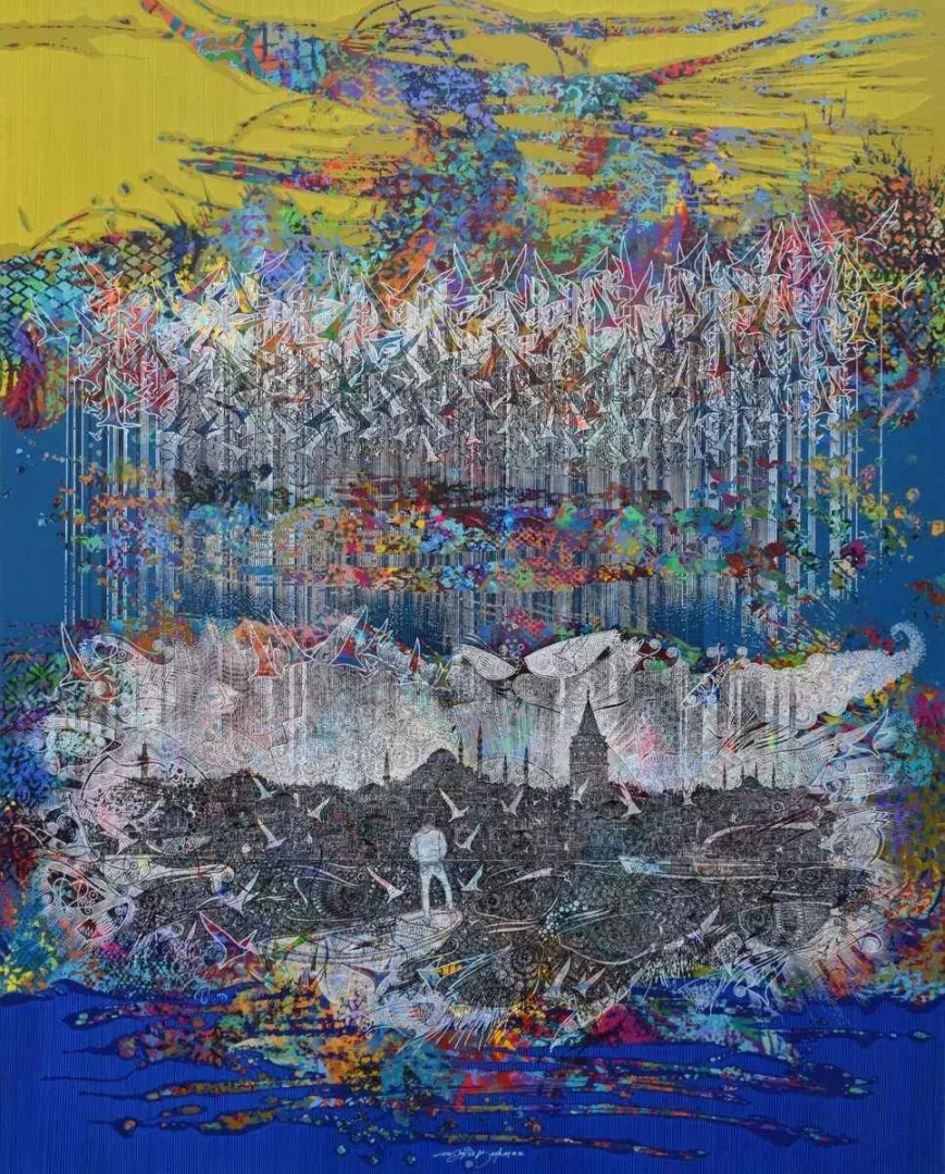 ENGİN KORKMAZ — 2018 Bu eser ENGİN KORKMAZ tarafından 2018 yılında 150x120 cm ölçülerinde Tuval üzeri akrilik boya tekniği ile yapılmıştır.