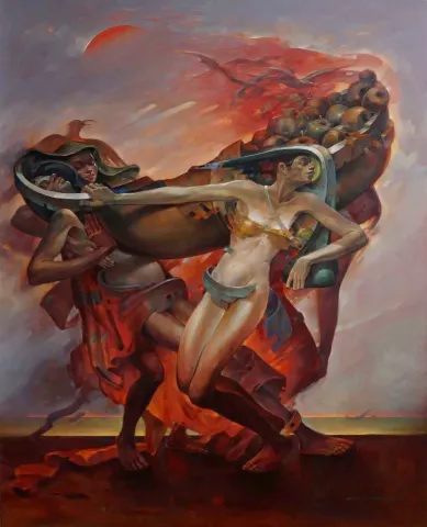 ADEM BAŞPINAR — “Gam Yükü”, 2018 "Gam Yükü" eseri ADEM BAŞPINAR tarafından 2018 yılında 150x120 cm ölçülerinde Tuval üzeri yağlı boya tekniği ile yapılmıştır.
