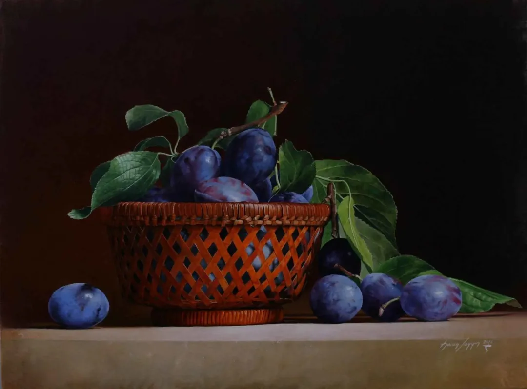 "Erikler -1" eseri HASAN SAYGIN tarafından 2016 yılında 54x73 cm ölçülerinde Tuval üzeri yağlı boya tekniği ile yapılmıştır.
