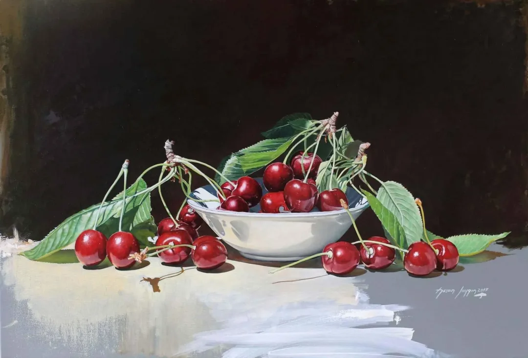 HASAN SAYGIN — “Kirazlar”, 2017 "Kirazlar" eseri HASAN SAYGIN tarafından 2017 yılında 50x73 cm ölçülerinde Tuval üzeri yağlı boya tekniği ile yapılmıştır.