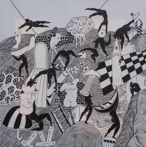 NECMİ GÜRSELER — “İlkel Benlik Serisi”, 2018 "İlkel Benlik Serisi" eseri NECMİ GÜRSELER tarafından 2018 yılında 30x30 cm ölçülerinde Tuval üzeri yağlı boya tekniği ile yapılmıştır.