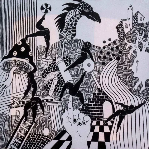 NECMİ GÜRSELER — “İlkel Benlik Serisi”, 2018 "İlkel Benlik Serisi" eseri NECMİ GÜRSELER tarafından 2018 yılında 30x30 cm ölçülerinde Tuval üzeri yağlı boya tekniği ile yapılmıştır.