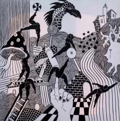 NECMİ GÜRSELER — “İlkel Benlik Serisi”, 2018 "İlkel Benlik Serisi" eseri NECMİ GÜRSELER tarafından 2018 yılında 30x30 cm ölçülerinde Tuval üzeri yağlı boya tekniği ile yapılmıştır.