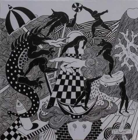 NECMİ GÜRSELER — “İlkel Benlik Serisi”, 2018 "İlkel Benlik Serisi" eseri NECMİ GÜRSELER tarafından 2018 yılında 30x30 cm ölçülerinde Tuval üzeri yağlı boya tekniği ile yapılmıştır.